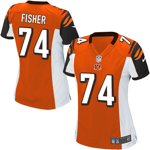 Women's Game Jake Fisher Nike Jersey Orange Alternate - #74 NFL Cincinnati Bengals